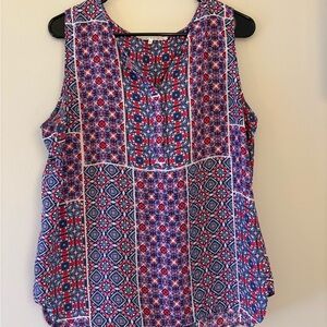 Sleeveless Geometric Print Top
